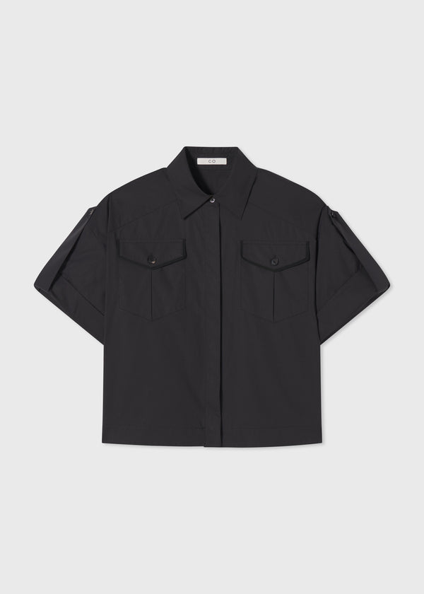 Short Sleeve Utility Shirt in Black