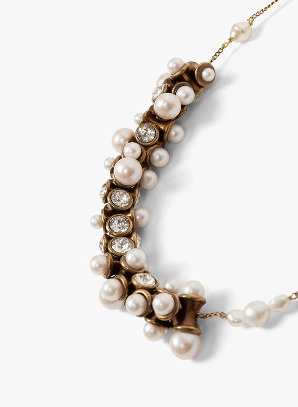 Pearl and Brass Necklace