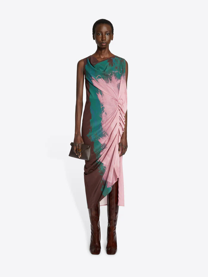 Printed draped dress