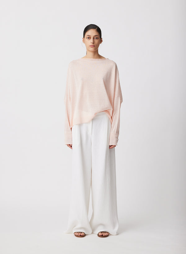 Oversized Boatneck Sweater in Cherry Blossom