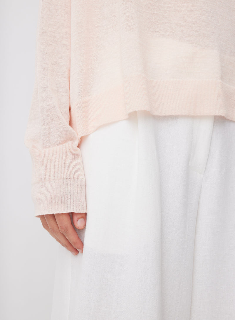 Oversized Boatneck Sweater in Cherry Blossom