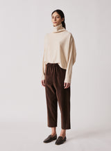 Turtleneck Chunky Sweater in Off White