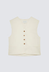 Iba Vest in Frost Ivory