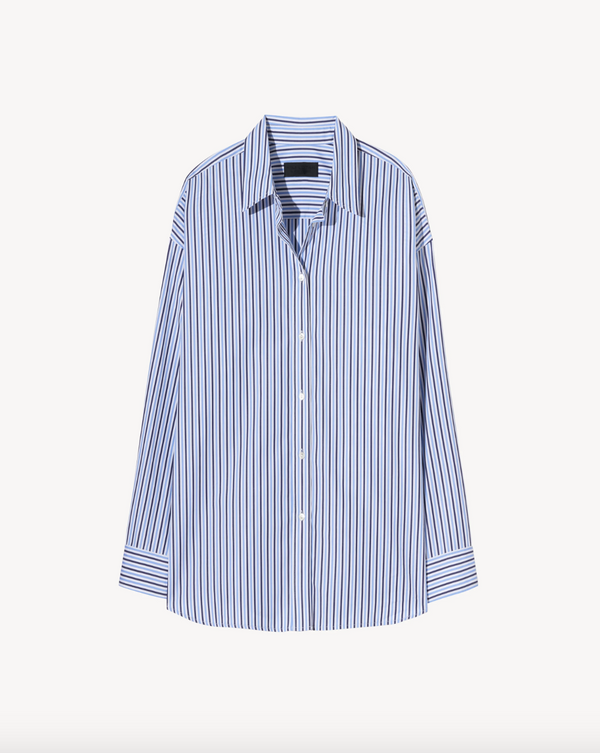 Mael Oversized Shirt in 3 Stripe Blue