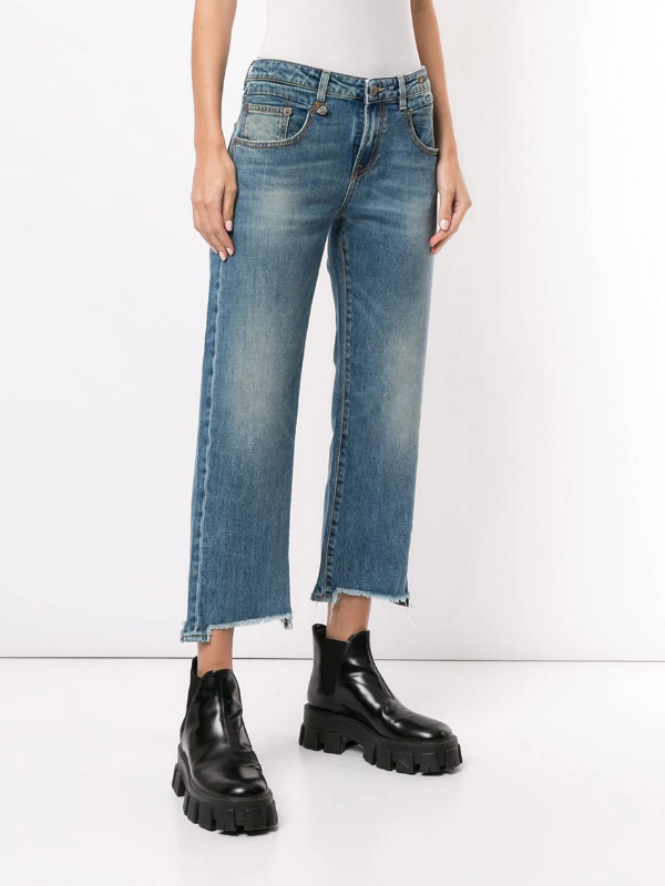 R13 cropped straight-leg jeans