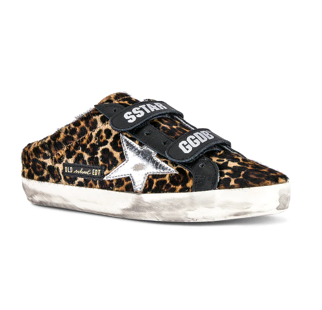 Golden Goose Sabot Shearling Sneaker in Leopard